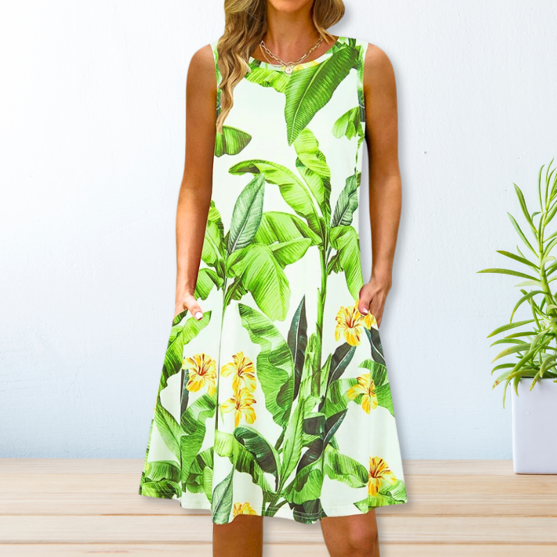 ELLEN | SLEEVELESS FLORAL DRESS