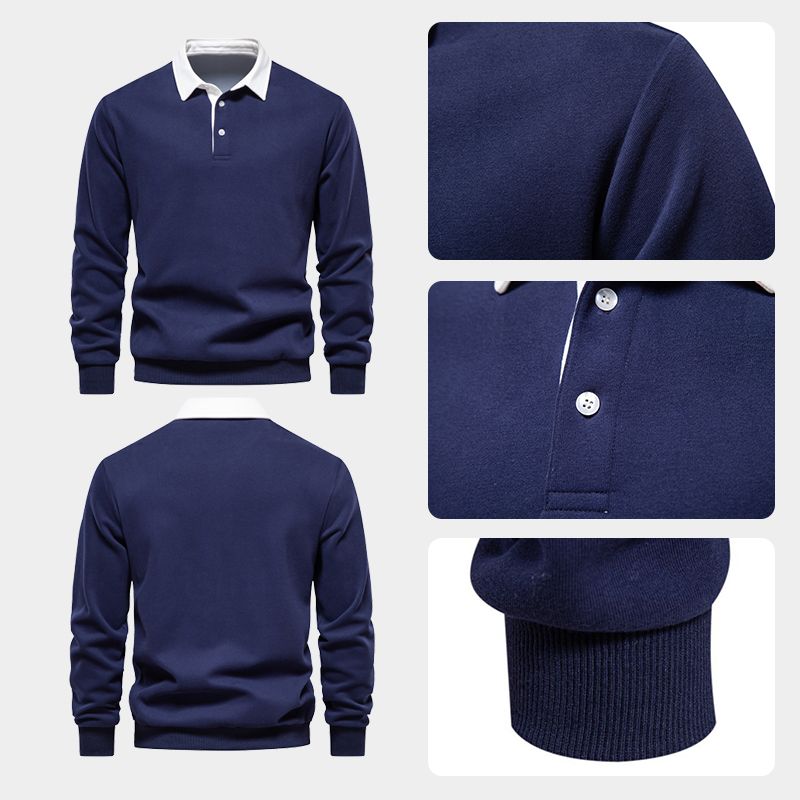 SANTIAGO™ | MEN'S CASUAL AUTUMN SWEATSHIRT WITH LONG SLEEVES AND LAPELS